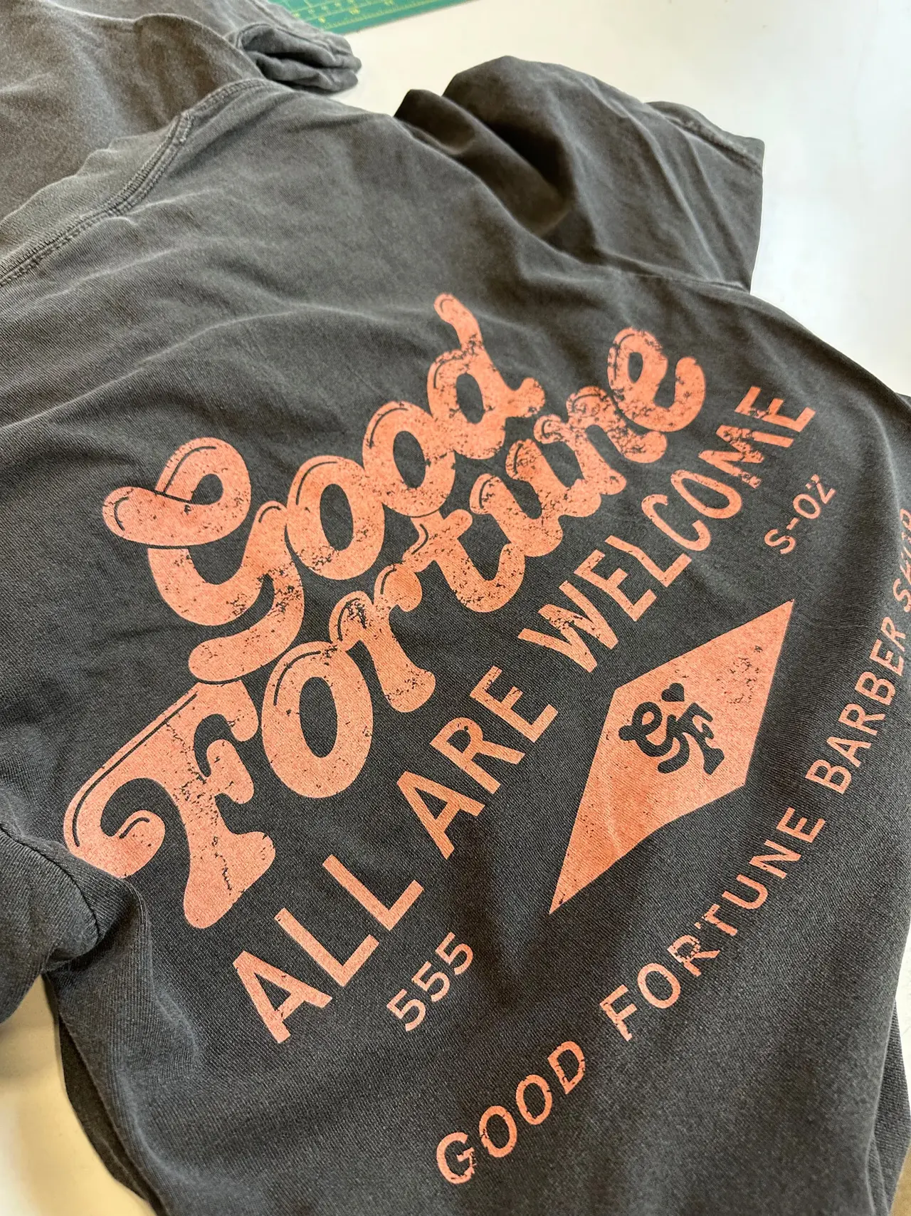 Custom apparel made in-house at PL Apparel Studio, Cambridge, Ontario