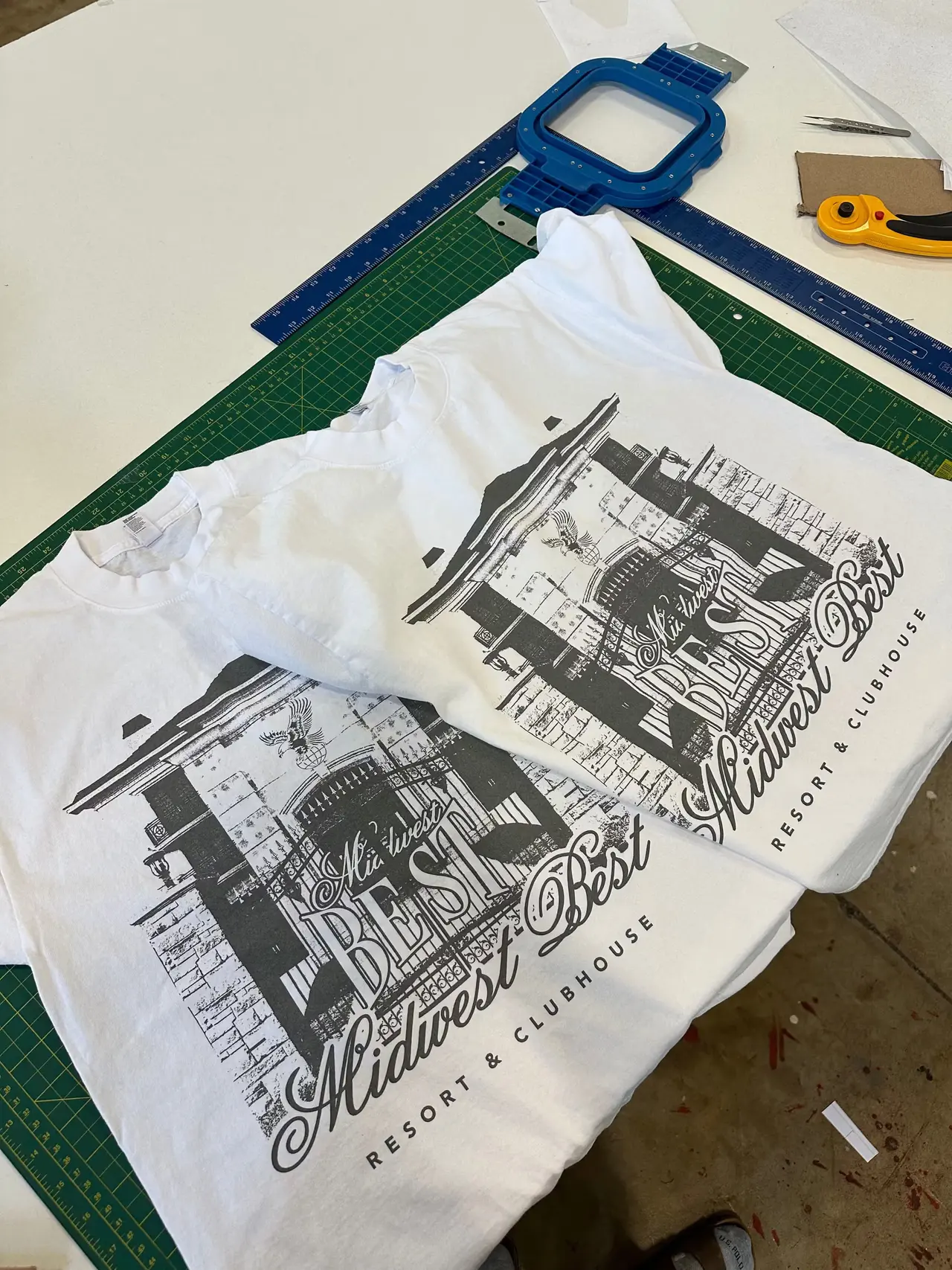 Custom apparel made in-house at PL Apparel Studio, Cambridge, Ontario